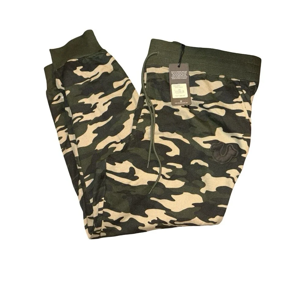 Camo Jogger Sweatpants Men’s XXL True Religion Drawstring Athletic Pants NWT